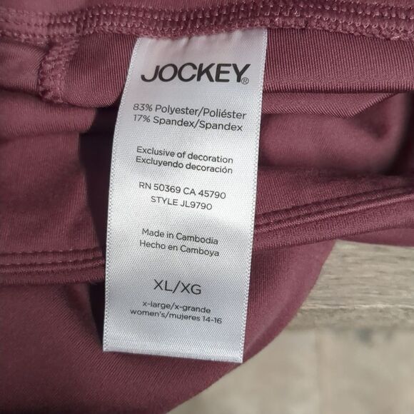 Jockey Slit Leg Women's Athletic Gym Capri Leggings Size XL Mauve - Picture 9 of 9